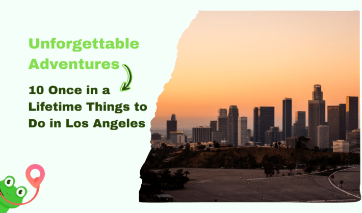 Vibrant Los Angeles cityscape featuring iconic landmarks and diverse cultural scenes, symbolizing 10 once-in-a-lifetime adventures in the City of Angels